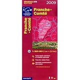 IGN (Institut Geographique National) Road Map R10 Franche - Comte (France) / Scale 1:250,000