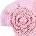 FEITONG Newborn Baby Girl Cute Pretty Bow Flower Pearl Hospital Hat (Pink)