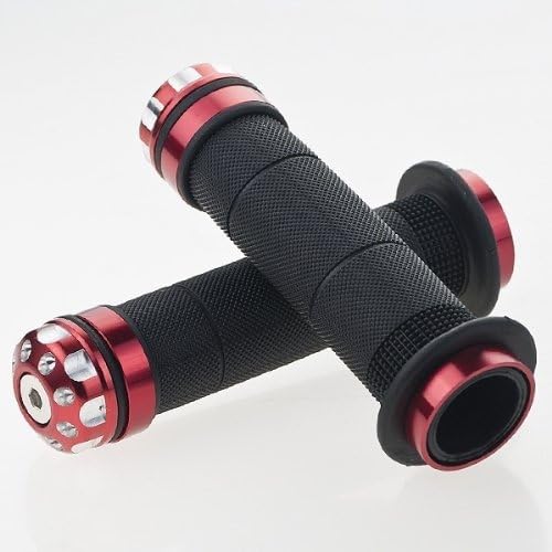 7/8"(22mm) Custom Racing Motorcycle Soft Rubber Handlebar Hand Grips Bar Ends Red For Honda CBR1000RR FIREBLADE 2004 2005 2006 2007