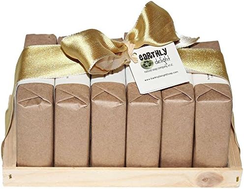 HANDMADE SOAP GIFT SET - Six Pack - All Natural Large 5.5 Oz. Bars - Vegan - Improve Skin Health - Safe For The Environment - Most Popular - Gift Wrapped With Ribbon - Organic Palm Oil