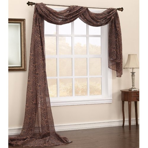 Leopard Sheer Curtains, 59 inches wide by 216