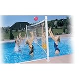 Dunnrite DeckVolley Swimming Pool Volleyball Set with Brass Anchors (FOR SALT SYSTEM POOLS)