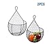 Wall-Mounted Black Metal Fruit Vegetable Baskets,Large & Small Hanging Produce Bins,for Flowers,Fruits and Veggies,Decorations,and More,Set of 2 Black (2 Pack-Black)