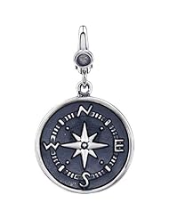 Sterling Silver Compass Charm Dangle