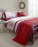RED & GOLD - KING SIZE DUVET SET WITH BED RUNNER & CUSHION COVER