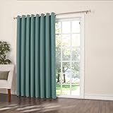 Sun Zero Barrow Extra Wide Room Darkening Patio Curtain Panel, 100 by 84-Inch, Solid, Mineral