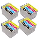 4 sets of 4 Multipack Epson Compatible Ink Cartridges for Epson SX215 - ALSO COMPATIBLE WITH D120, D78, D92, DX400, DX4000, DX4050, DX4400, DX4450, DX5000, DX5050, DX6000, DX6050, DX7000, DX7400, DX7450, DX8400, DX8450, DX9400F, S20, S21, SX100, SX105, SX110, SX115, SX200, SX205, SX209, SX210, SX215, SX400, SX405, SX410, SX415, SX515W, SX600FW, SX610FW, BX300F, BX310FN, BX600FW Printers - Latest Version Double Capacity Inks - T715 T891 T892 T893 T894 T895 T711 T712 T713 T714 T715 (Contains 4x : T711 T712 T713 T714) - Cyan / Magenta / Yellow / Black - Multipack ***By TriINKS***