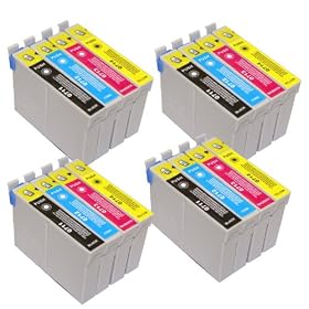 T 715 - 4 sets of 4 Multipack Epson Compatible Ink Cartridges for Epson SX215 - ALSO COMPATIBLE WITH D120, D78, D92, DX400, DX4000, DX4050, DX4400, DX4450, DX5000, DX5050, DX6000, DX6050, DX7000, DX7400, DX7450, DX8400, DX8450, DX9400F, S20, S21, SX100, SX105, SX110, SX115, SX200, SX205, SX209, SX210, SX215, SX400, SX405, SX410, SX415, SX515W, SX600FW, SX610FW, BX300F, BX310FN, BX600FW Printers - Latest Version Double Capacity Inks - T715 T891 T892 T893 T894 T895 T711 T712 T713 T714 T715 (Contains 4x : T711 T712 T713 T714) - Cyan / Magenta / Yellow / Black - Multipack ***By TriINKS***