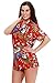 V.H.O. Funky Hawaiian Blouse Shirt, Cherry Parrot, Red, S