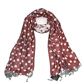 Polka Dot Scarf Shawl Pashmina for Women - Luxurious Gorgeous long dotted scarfs - Blue, Pink, Red, Purple & Black