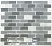 Glass Mosaic Tile Subway off set Winter Mist