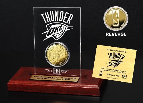 Oklahoma City Thunder 24KT Gold Coin Etched Acrylic