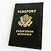 Leather Passport Cover Case US Gold Logo Holder Wallet Travel Protector Black