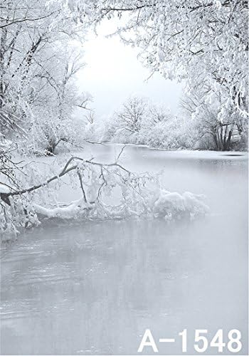 6.5 Ft5 Ft(200 Cm150 Cm) Winter Scenic Backdrop New Arrival Sky Lake Snow Tree World Cloth Photography Background K-1548