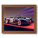 Black 1966 Ford Shelby Cobra Car Home Decor Wall Picture Oak Framed Art Print