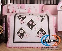 Boutique Brand New GEENNY Pink Butterfly 13PCS Baby Nursery CRIB BEDDING SET
