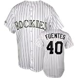 Brian Fuentes Colorado Rockies Home Pinstripe MLB Replica Jersey at Majestic