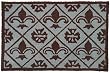 Jacobean Blue Fleur De Lis Indoor/outdoor Throw RUG Mat,