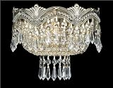 Crystorama 1480-HB-CL-MWP Majestic 2 Light Wall Sconce in Historic Brass