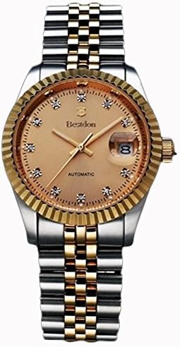 Bestdon Swiss Men's Business Watch Orignal Autumaic Mechanical Crystal Dial Stainless Steel Calendar Date