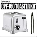 Cuisinart CPT-160 Metal Classic 2-SLICE Toaster + Silicone (Black) Tongs