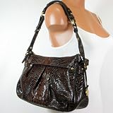 NEW AUTHENTIC BRAHMIN STEPHANIE EXOTIC EMBOSSED LEATHER SHOULDER BAG (Truffle Melbourne/Brass)