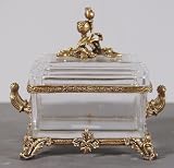 New Italian Crystal Box with Antique Solid Brass