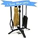 WoodEze FTKB05685TA 5 Piece Black Wrought Iron Fireplace Tool Set with Twist Design