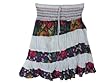 Gypsy Mini Skirts Floral Printed Tiered Cotton Smocked Skirts for Women