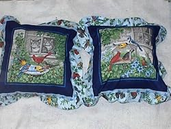 Backyard Birdwatchin 16" Zippered Throw Pillow Set with Robins and Sparrows