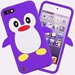 Purple Purpur Penguin Pinguin Tasche H�lle f�r Apple iPod Touch 5TH 5G 5 Generation Etui Schutzh�lle Silikon + Displayschutzfolie + Stylus