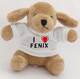 Produkt-Bild: Pl&uuml;sch H&uuml;ndchen Schl&uuml;sselhalter mit T-shirt mit Aufschrift Ich liebe Fenix