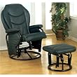 Hunter Green Leatherette Glider Recliner with Ottoman By Coaster Furniture