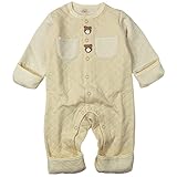 《H28年秋冬物》(日本製) Pample Mousse(パンプルムース) ステッチキルトボーダー編みぐるみ付きカバーオール 80cm/CR NO,DP-63558