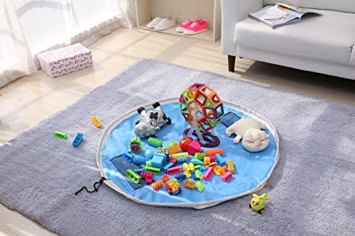 Toy Storage Organizer Play Mat by LYFESMART (Blue)