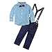 Big Elephant 2 Pieces Baby Boys Long Sleeve Plaid Shirt Overalls Set with Bow E8
