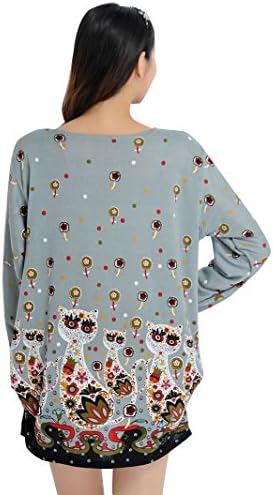 Women Long Sleeve Oversize Casual loose Knitted Tops Blouse (Cats)