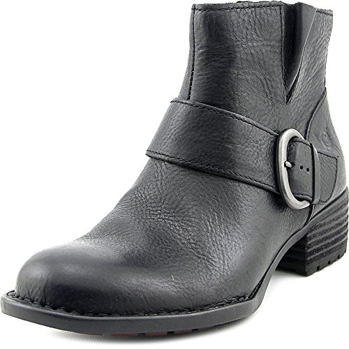 Born Liona Women Round Toe Leather Black Ankle Boot