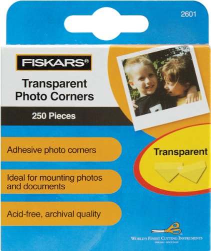 scrapbooking corners:Fiskars(R) 1/2 Inch x1/2 Inch Photo Corners - 250PK/Transparent
