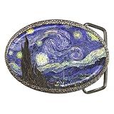 Belt Buckle of Vincent van Gogh's Painting of Starry Night (Extremely High Quality, Licensed)