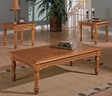 Oak Finish Occasional Table Set By Coaster Furniture