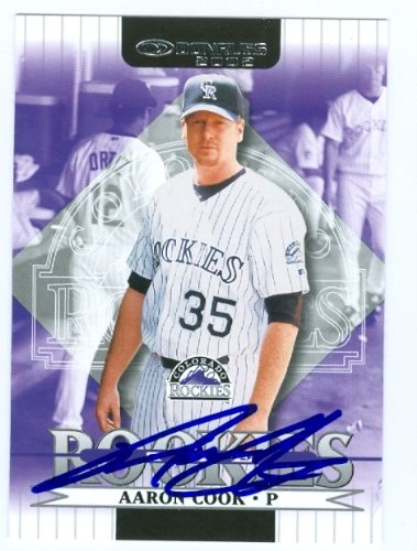 Aaron Cook Autographed/Hand Signed MLB Baseball Card (Colorado Rockies) 2002 Donruss #53
