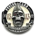 Lucky 13 PSYCHO CLUB SKULL Belt Buckle with Hidden Lighter