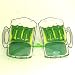 Green beer mugs sunglasses st. Pat's glasses costume