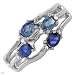 Ring With 0.90ctw Precious Stones - Genuine Diamonds and Sapphires Crafted in White Gold - Certificate Available.