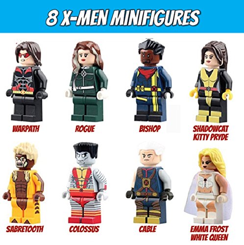 NW X-Men Minifigures 8pcs/lot Colossus White Queen Bishop Sabretooth Kitty Pryde Cable Warpath Building Blocks Toys Legoelieds(Without Original Box)