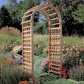 Cedar Diagonal Lattice Arbor from Arbors & Trellises