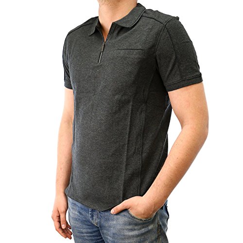 Calvin Klein Men's Pique Polo Shirt with Zip Placket