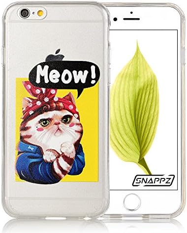 iPhone 6s Case [Cats Series] SNAPPZ Premium Quality 3D Print Transparent Hard PC Back Cover + Shock Absorbing Soft Bumper Protective Case for 4.7 inches iPhone 6/6s (Meow)