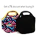 Bop Insulated Neoprene Kids Lunch Bag, Meal Tote for School, Kindergarten, Durable, Unisex Pattern, [9.5x9.5x5 Inches], (Black)